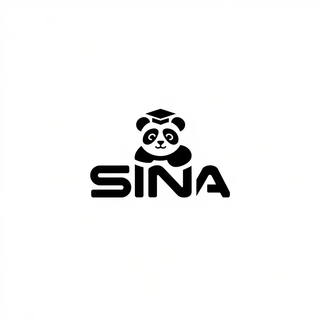 LOGO Design for SINA Minimalistic School Panda Theme for Education Industry