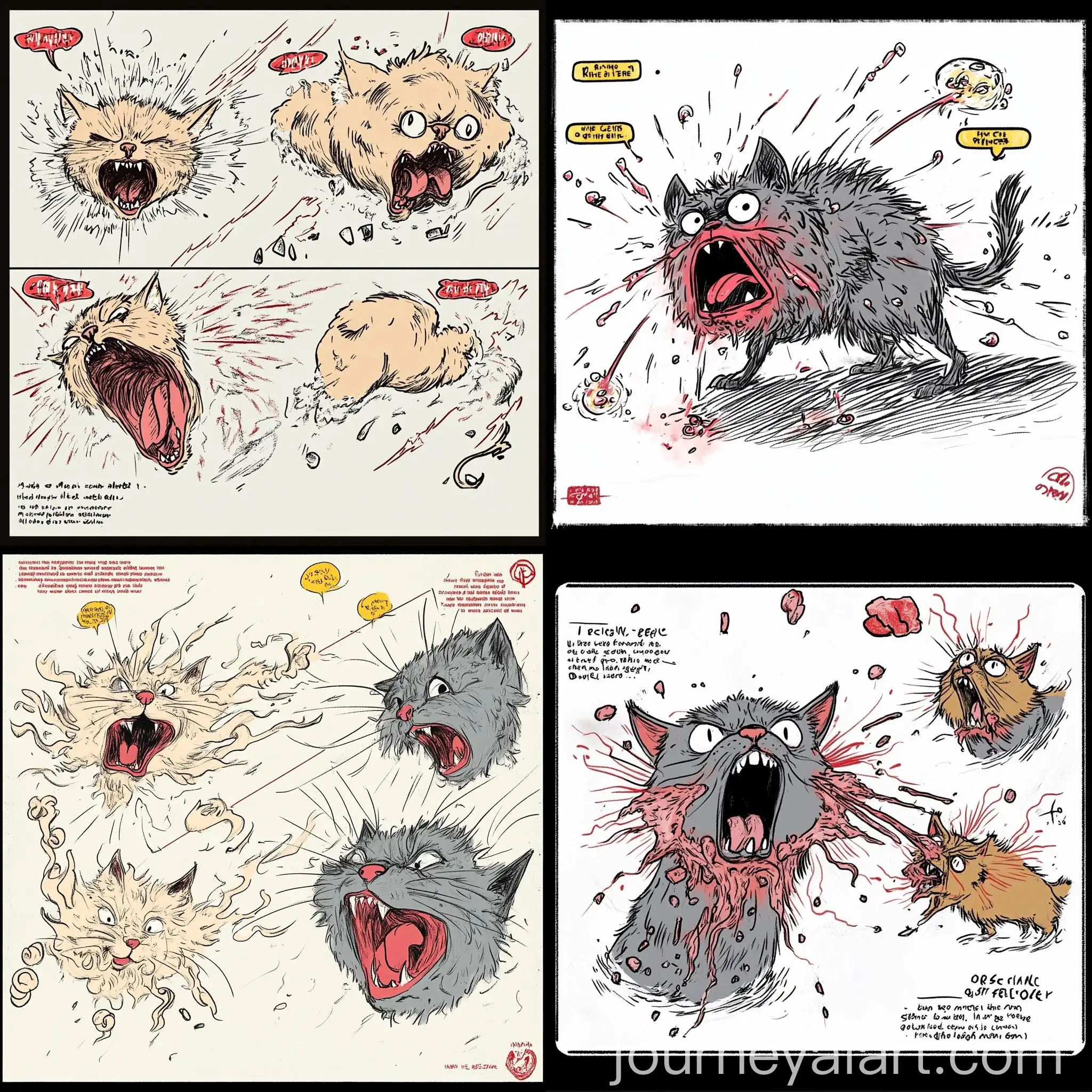 Cat-Vomiting-Hair-Tufts-Towards-Dog-Art-Variants