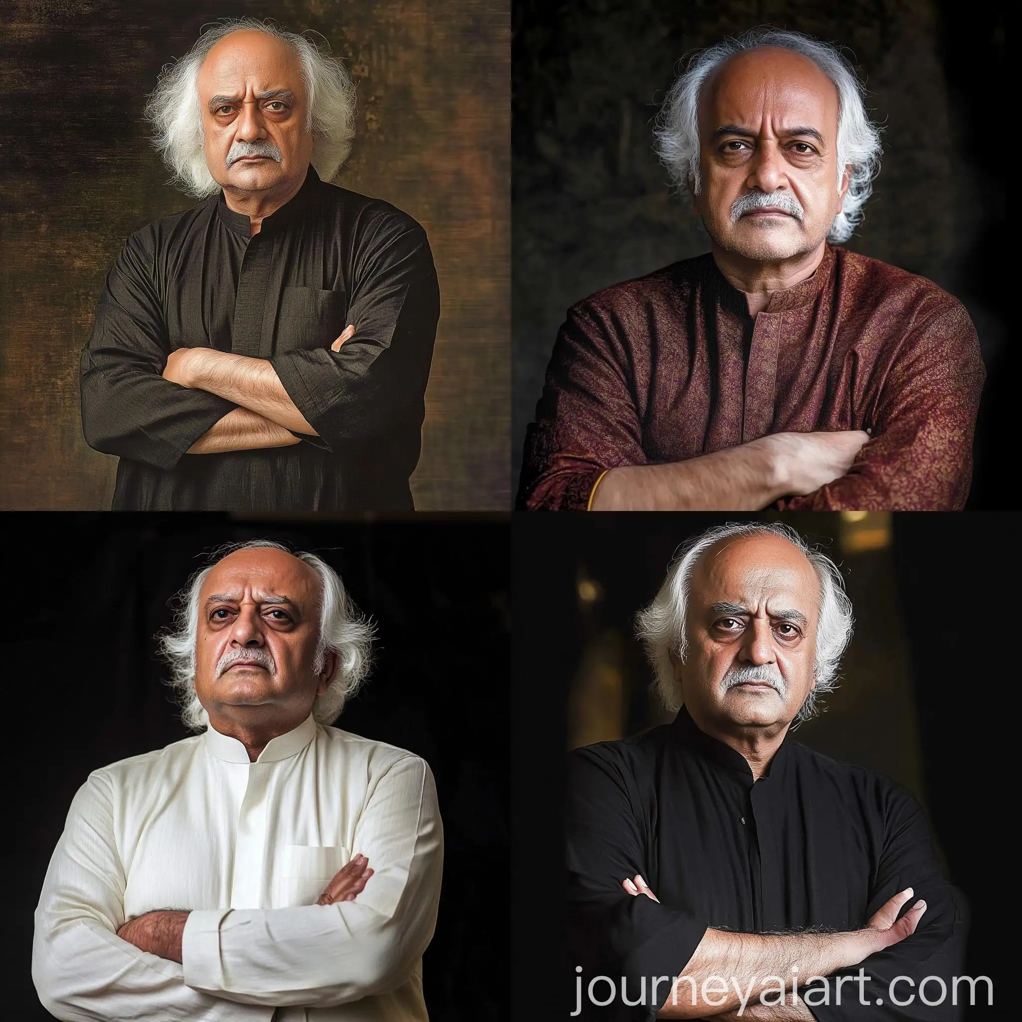 Portrait-of-Anwar-Maqsood-Pakistani-Writer-with-Crossed-Arms