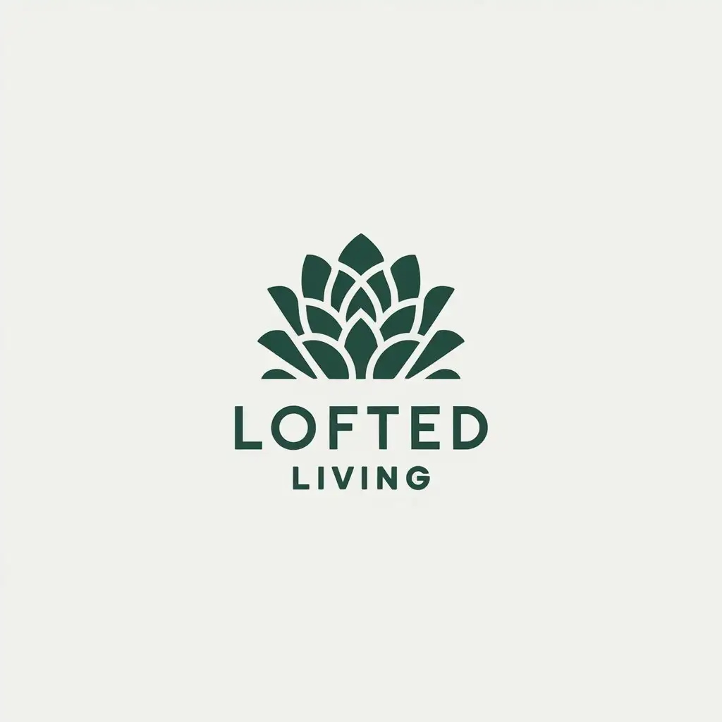 LOGO Design for Lofted Living Minimalistic Succulent Symbol with Home and Family Industry Appeal