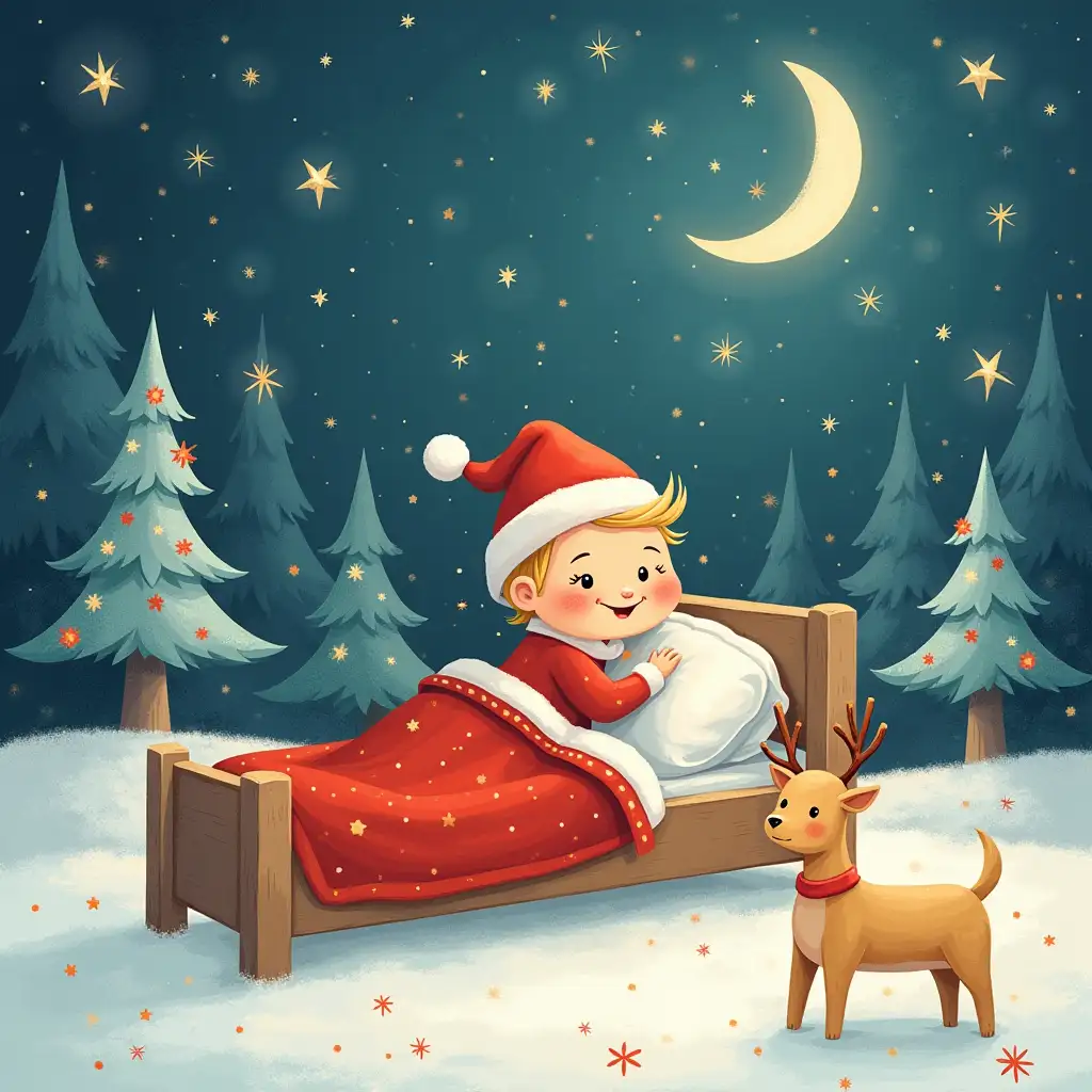 Whimsical-Christmas-Morning-Illustration-with-Luna-and-Presents