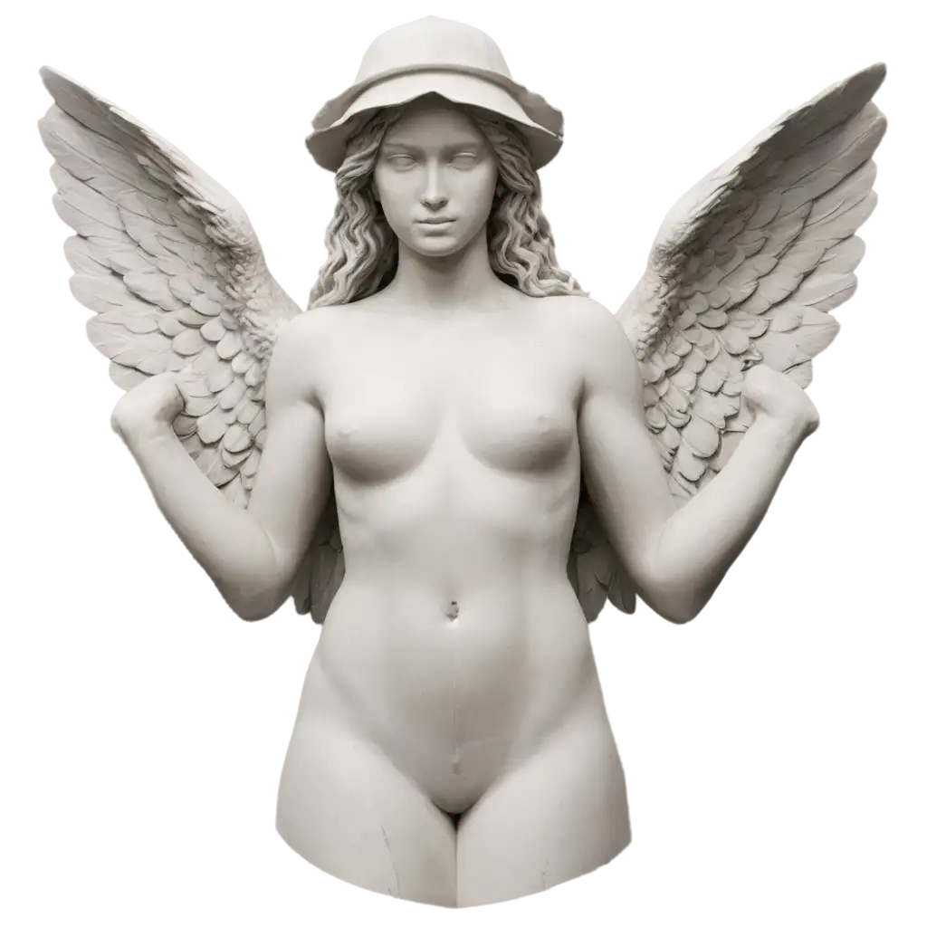 PNG-StreetStyle-Design-of-a-Stone-Angel-with-a-Cap-Creative-and-HighQuality-Image-Concept