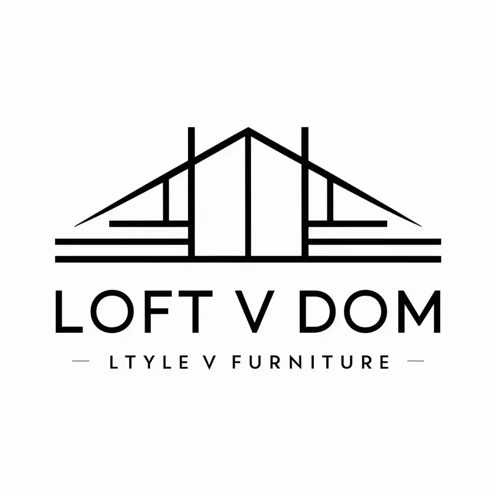 a logo design,with the text "Loft v Dom", main symbol:Modern minimalistic logo for loft style furniture,Moderate,be used in Retail industry,clear background