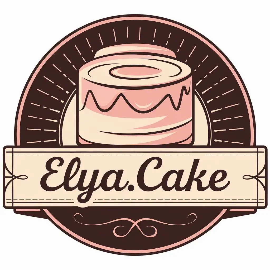 a vector logo design,with the text "Elya.cake", main symbol:Cake in tender hues,Moderate,be used in Restaurant industry,clear background