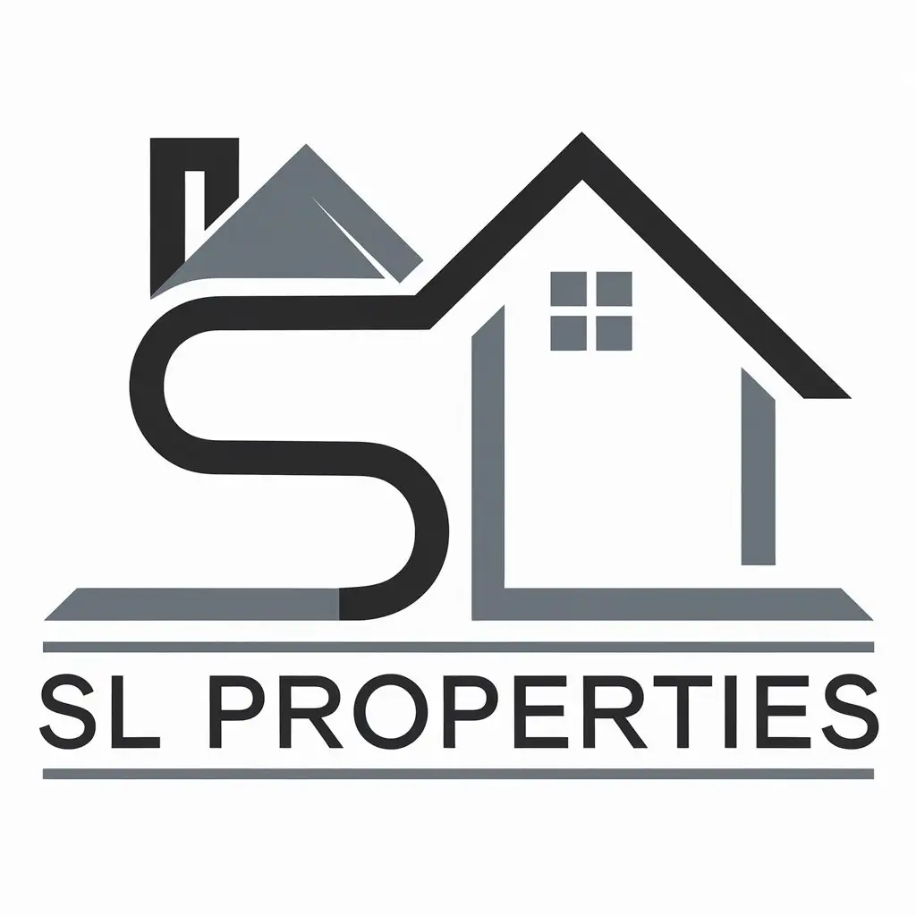 LOGO Design for SL Properties Vector House or Building Symbol for Real Estate Industry with Clear Background