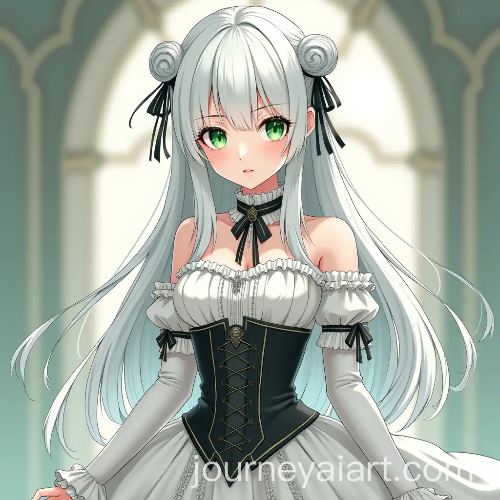 Elegant-Woman-in-Victorian-Dress-with-Green-Eyes-and-White-Hair