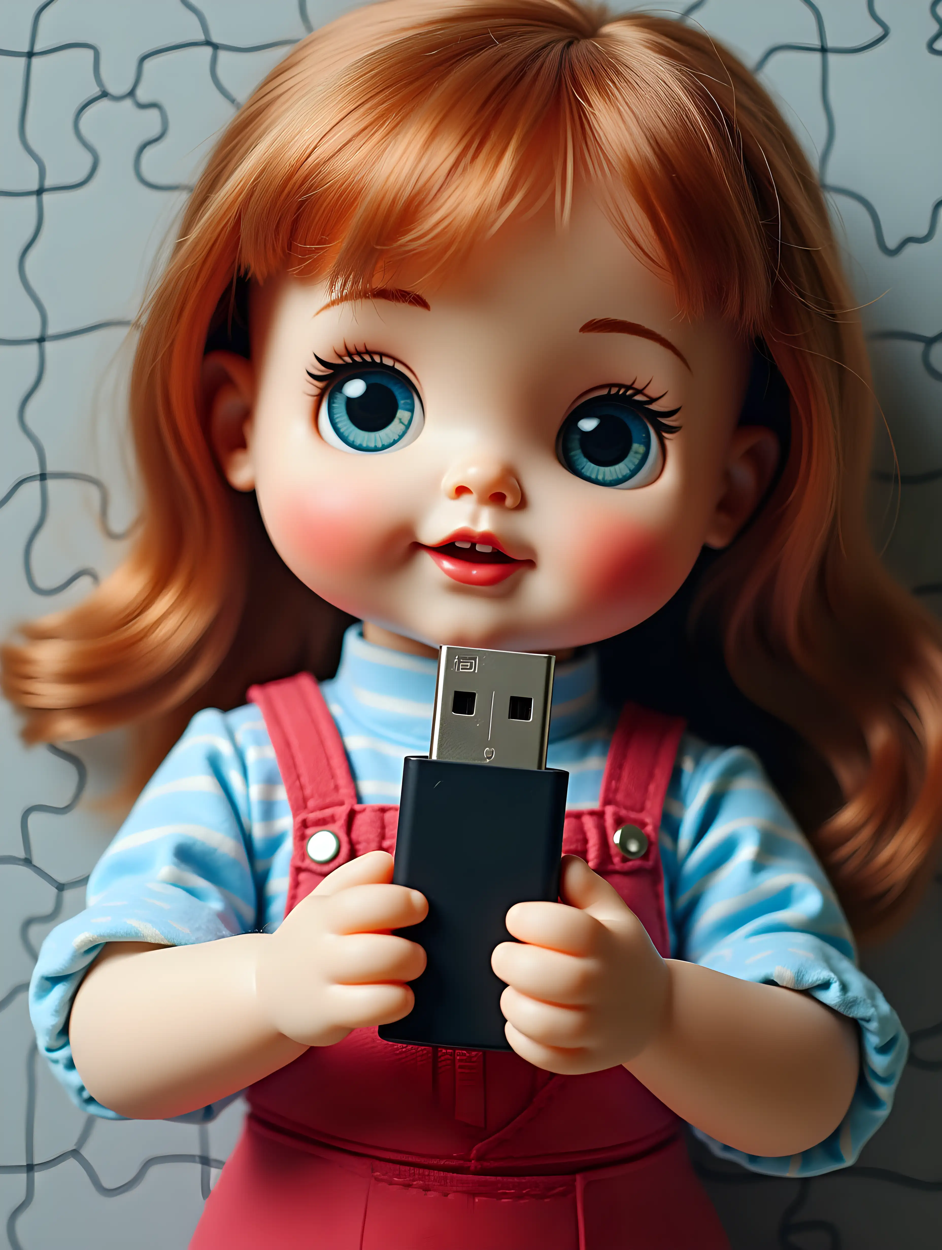 Doll-Holding-USB-Stick-in-Puzzle-Style-Artwork