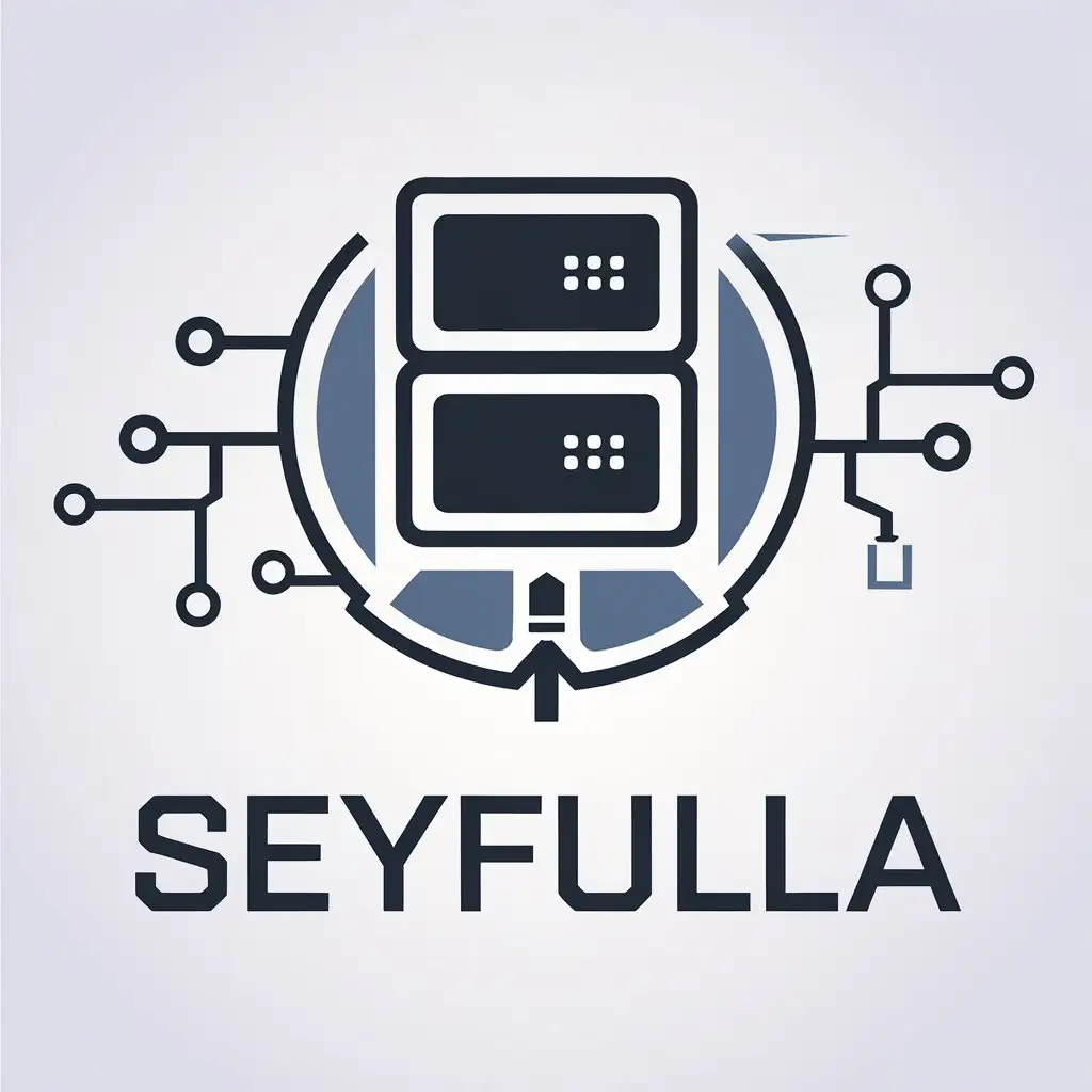 LOGO Design For Seyfulla IT Department Server LAN Symbol on Clear Background