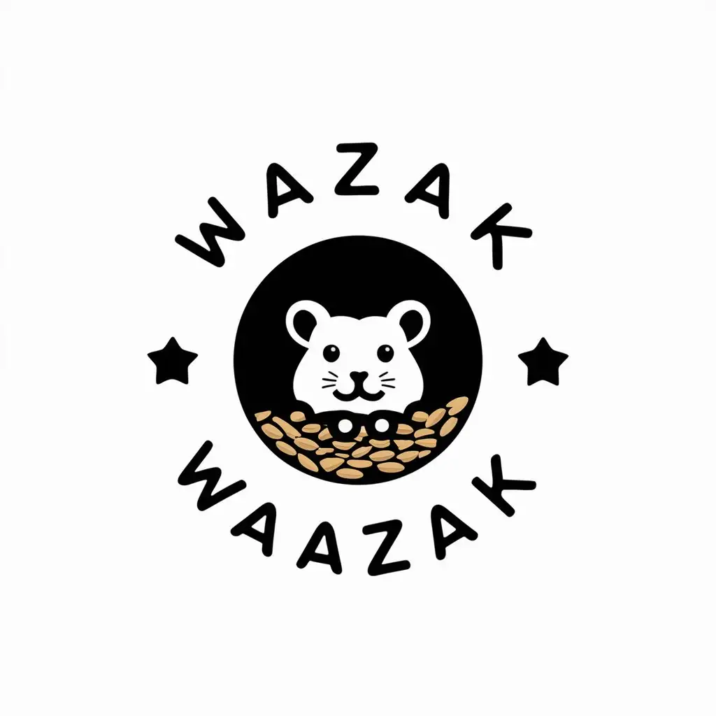 LOGO-Design-for-Wazak-Wazak-Oatmeal-Hamster-and-Star-with-Moderate-Style-and-Clear-Background