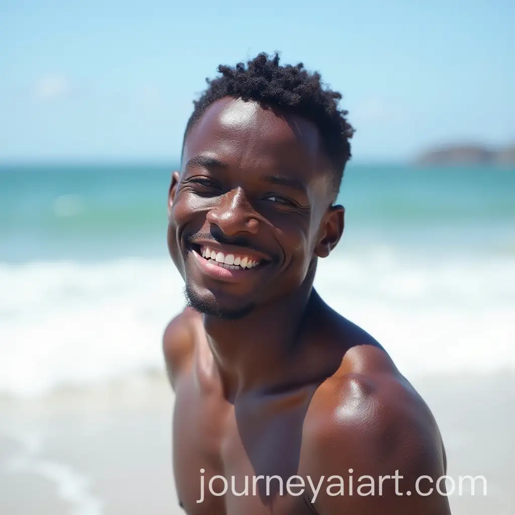 Joyful-Black-Male-with-Violet-Eyes-Enjoying-Beach-Waves