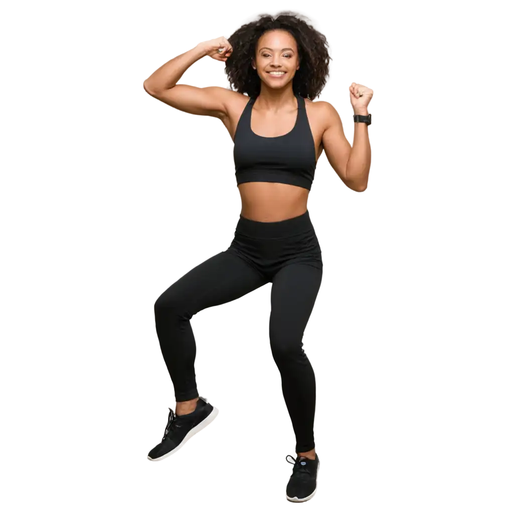 HighQuality-PNG-Image-of-a-Black-Woman-Jumping-in-Gym-Attire