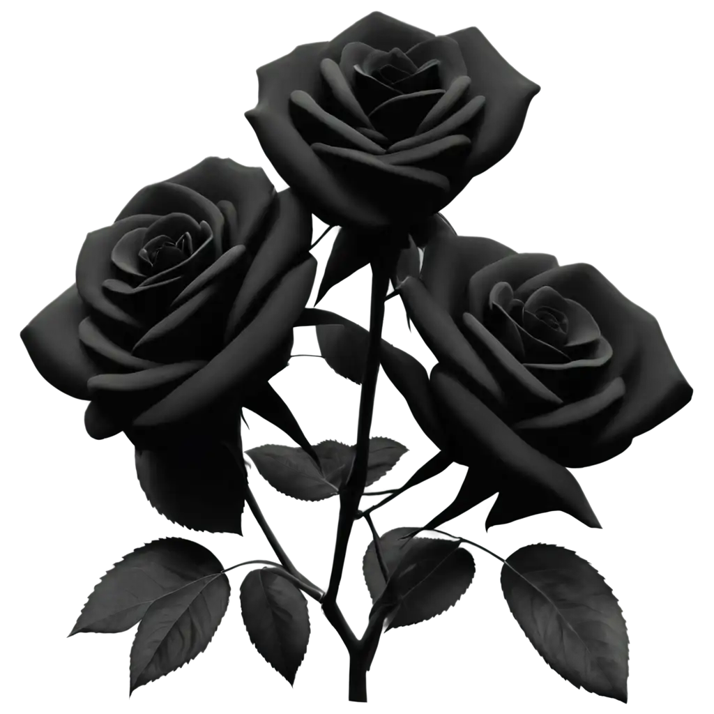 HighQuality-Black-Roses-PNG-Image-for-Versatile-Digital-Use