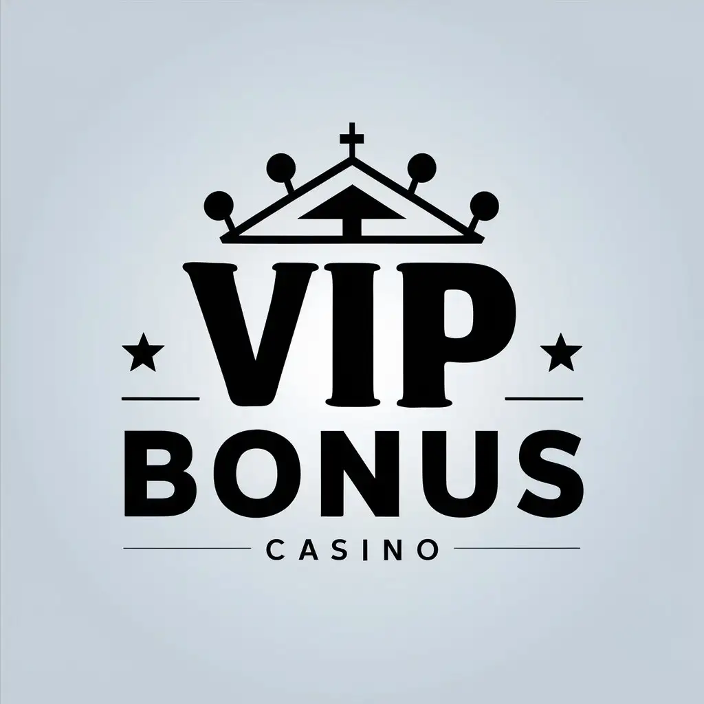 a vector logo design,with the text "VIP BONUS", main symbol:casino,Minimalistic,be used in Entertainment industry,clear background