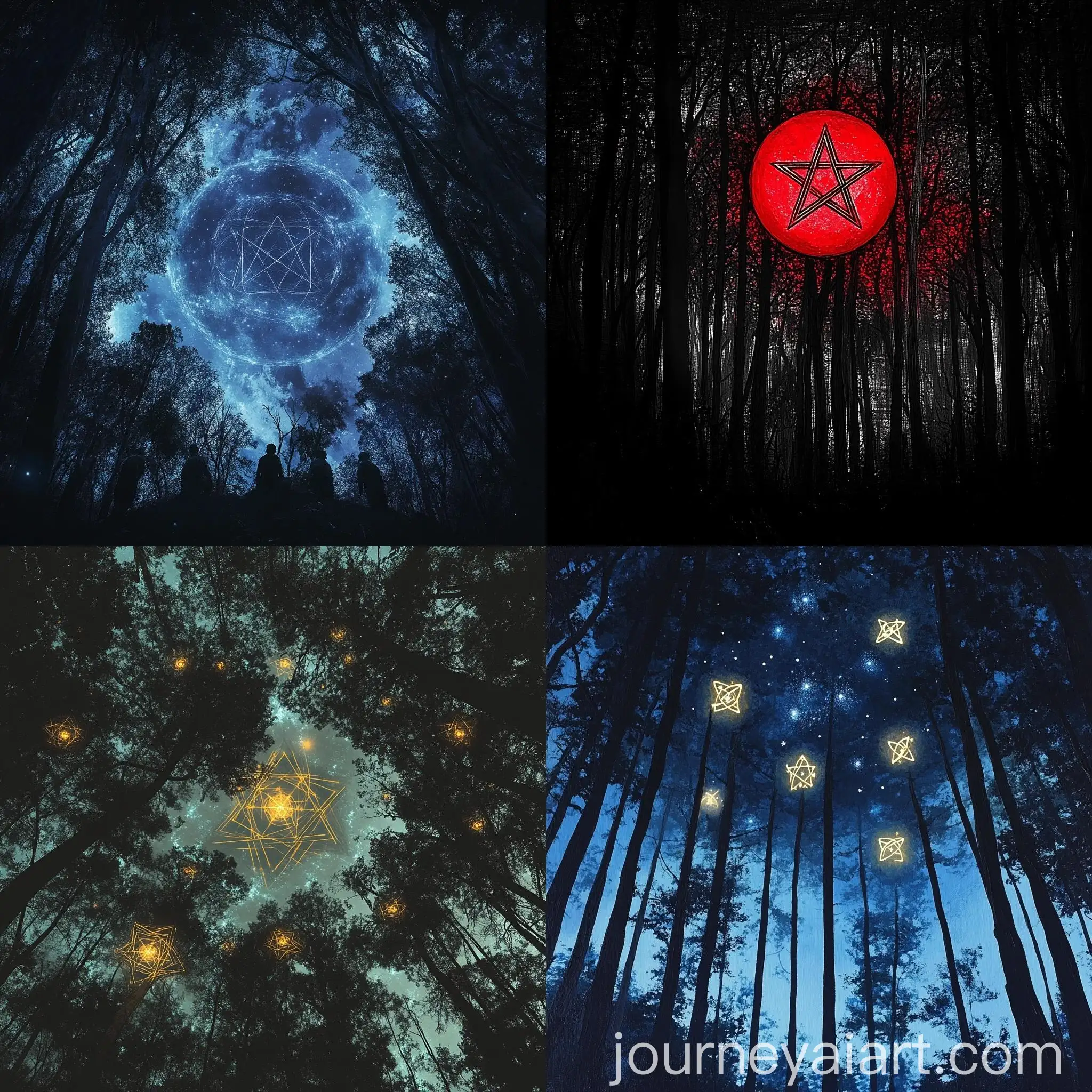 Mystical-Pentagrams-and-Diamond-Trees-at-Night