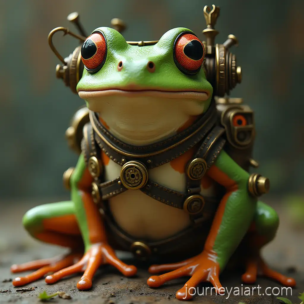 Steampunk-Frog-with-MechanicalSteampunk-frog-illustration-Accessories-in-a-Vintage-Industrial-Setting