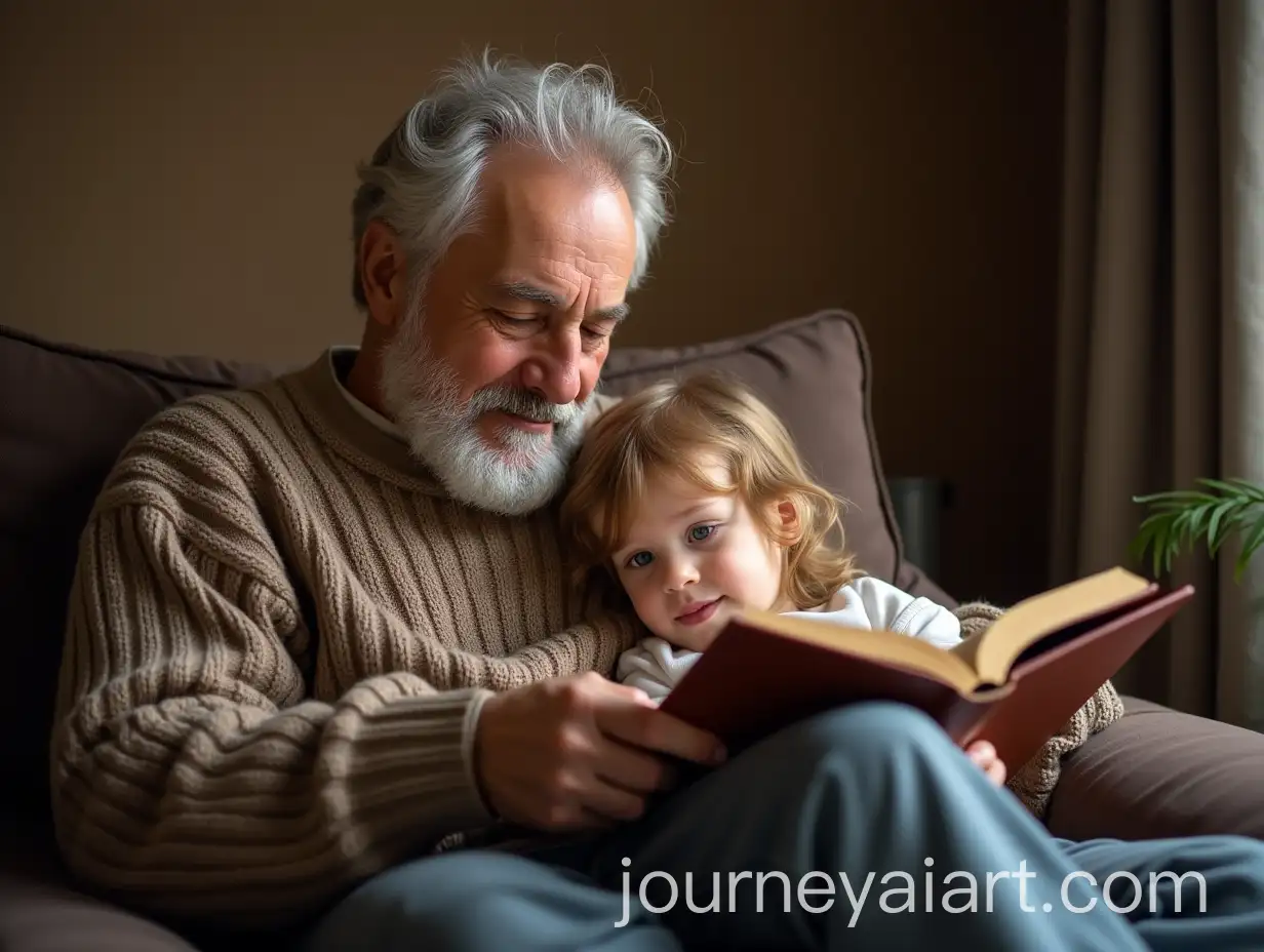 Grandfather-Reading-to-Grandchild-in-Cozy-Setting