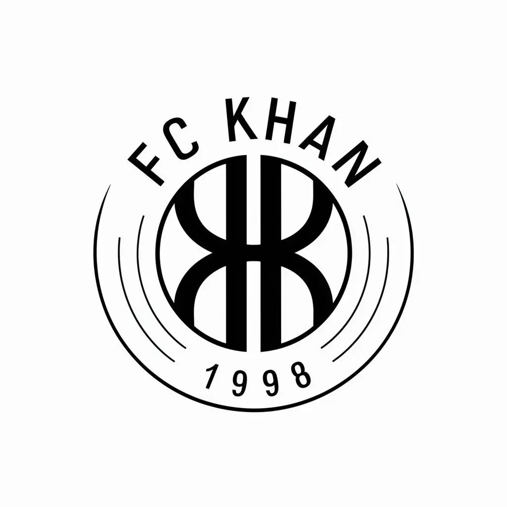 LOGO Design for FC KHAN Minimalistic Vector Design with Uzbekistan Flag Text