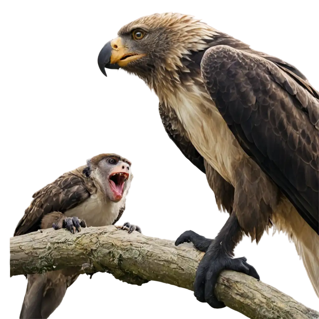 PNG-Image-of-a-Monkey-Eating-an-Eagle-A-Unique-and-Intriguing-Artwork-in-HighResolution-Format