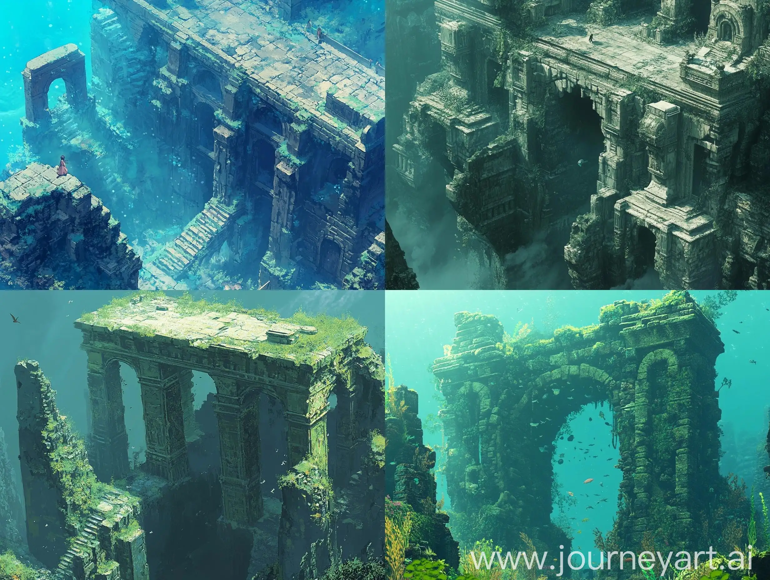 Underwater-Ruins-Exploration-with-Mysterious-Aquatic-Creature