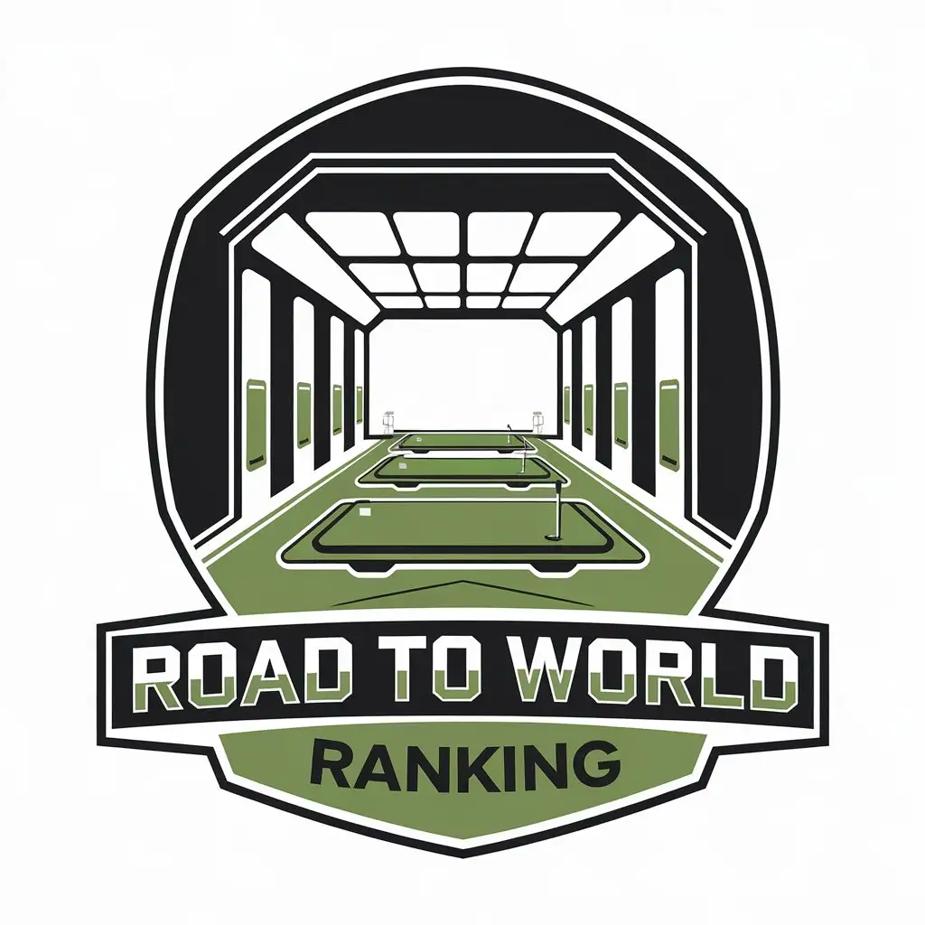 LOGO Design for Road to World Golf Ranking Golfing Indoor Simulator with Travel Industry Theme