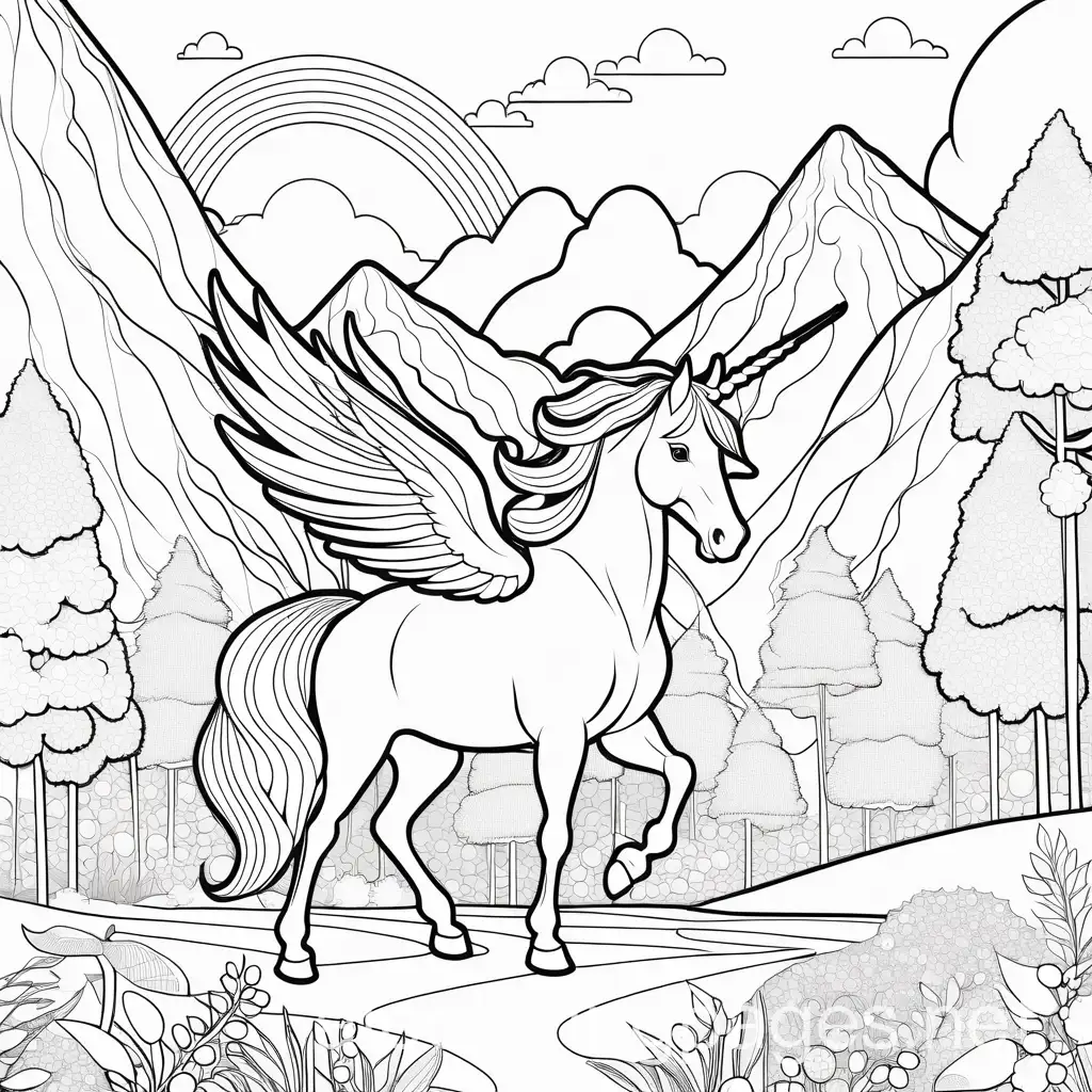 Magical-Unicorn-and-Pegasus-Coloring-Page