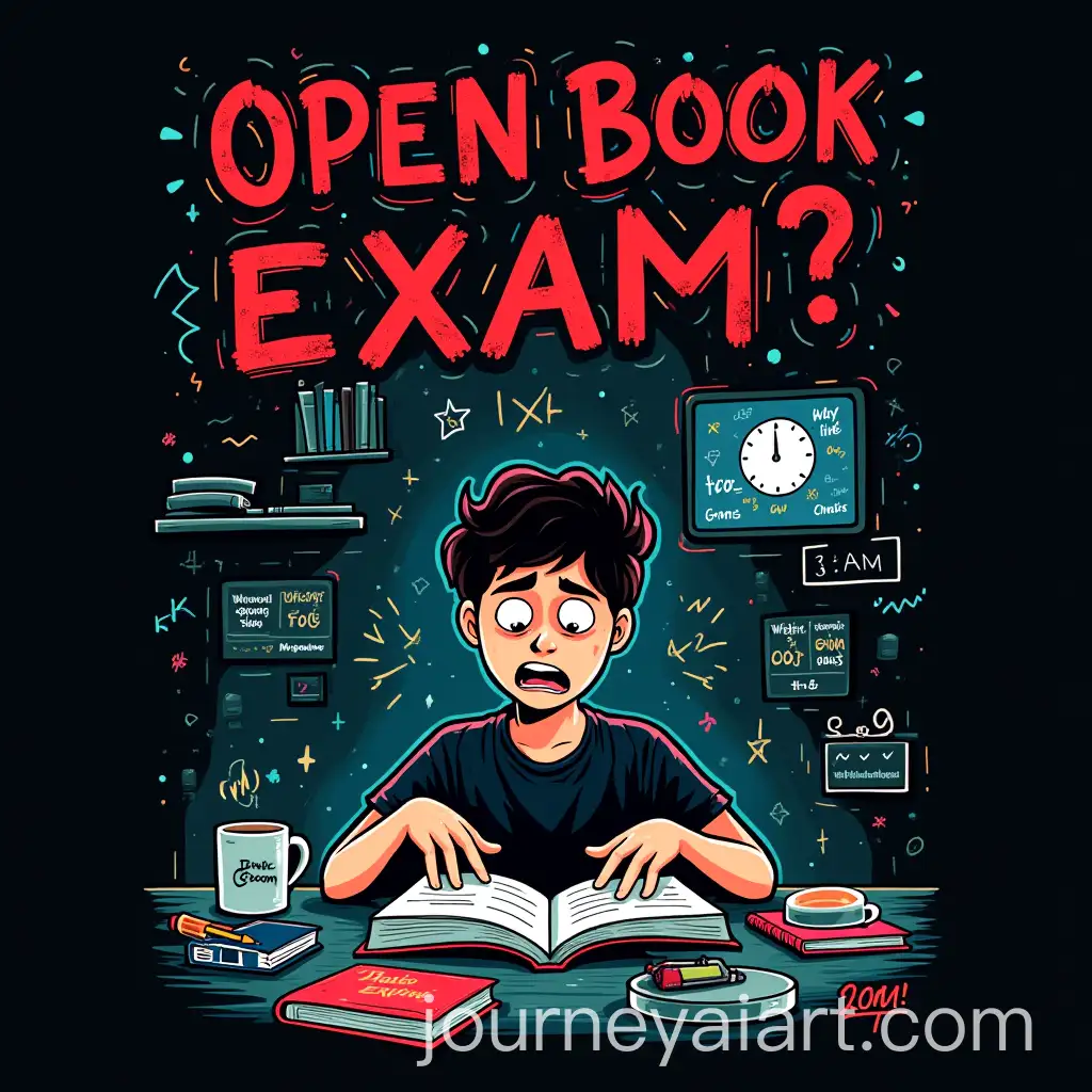Indian-Student-ExamNight-Chaos-TShirt-Design-with-Digital-Elements