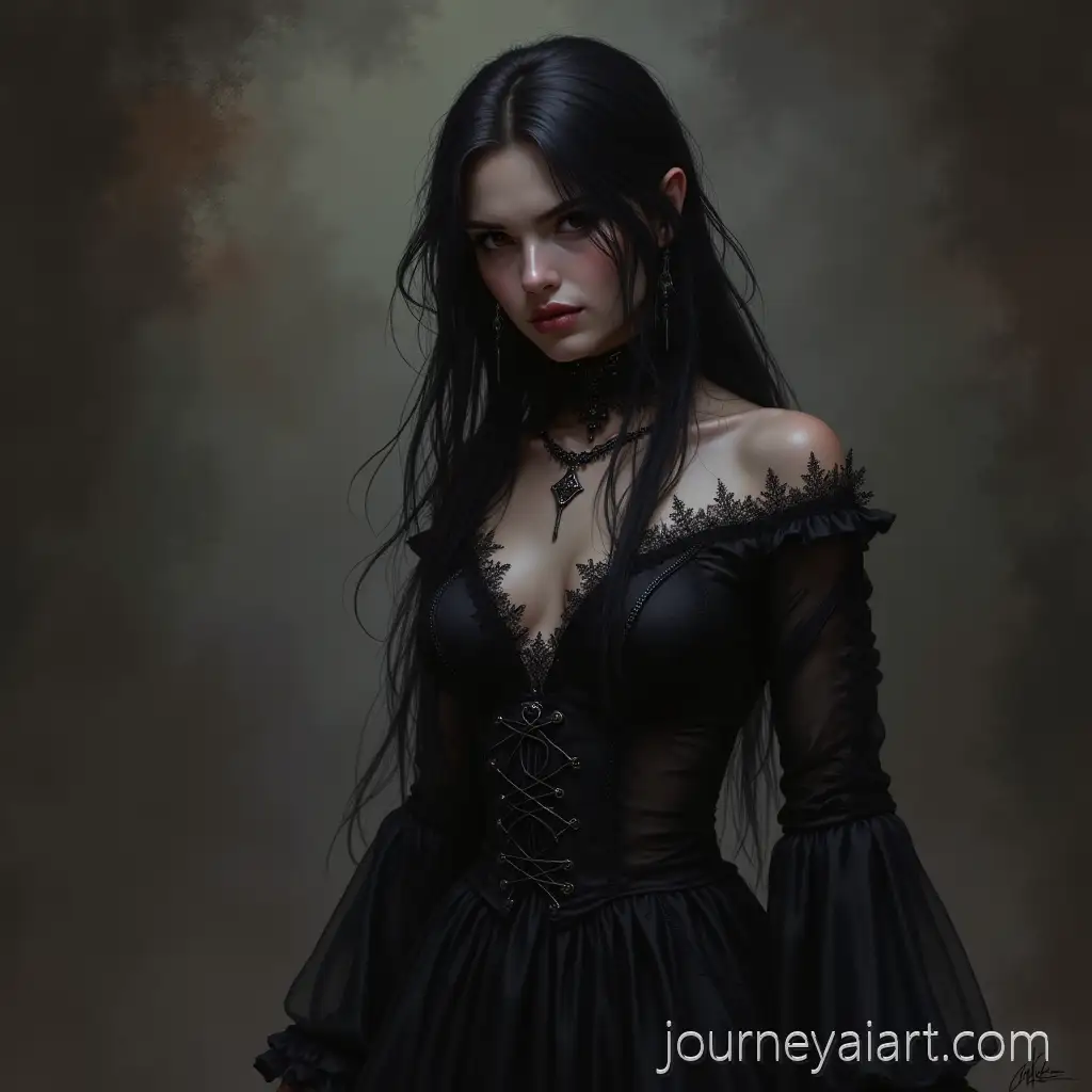Gothic-Vampire-Girl-in-Mysterious-Dark-Setting