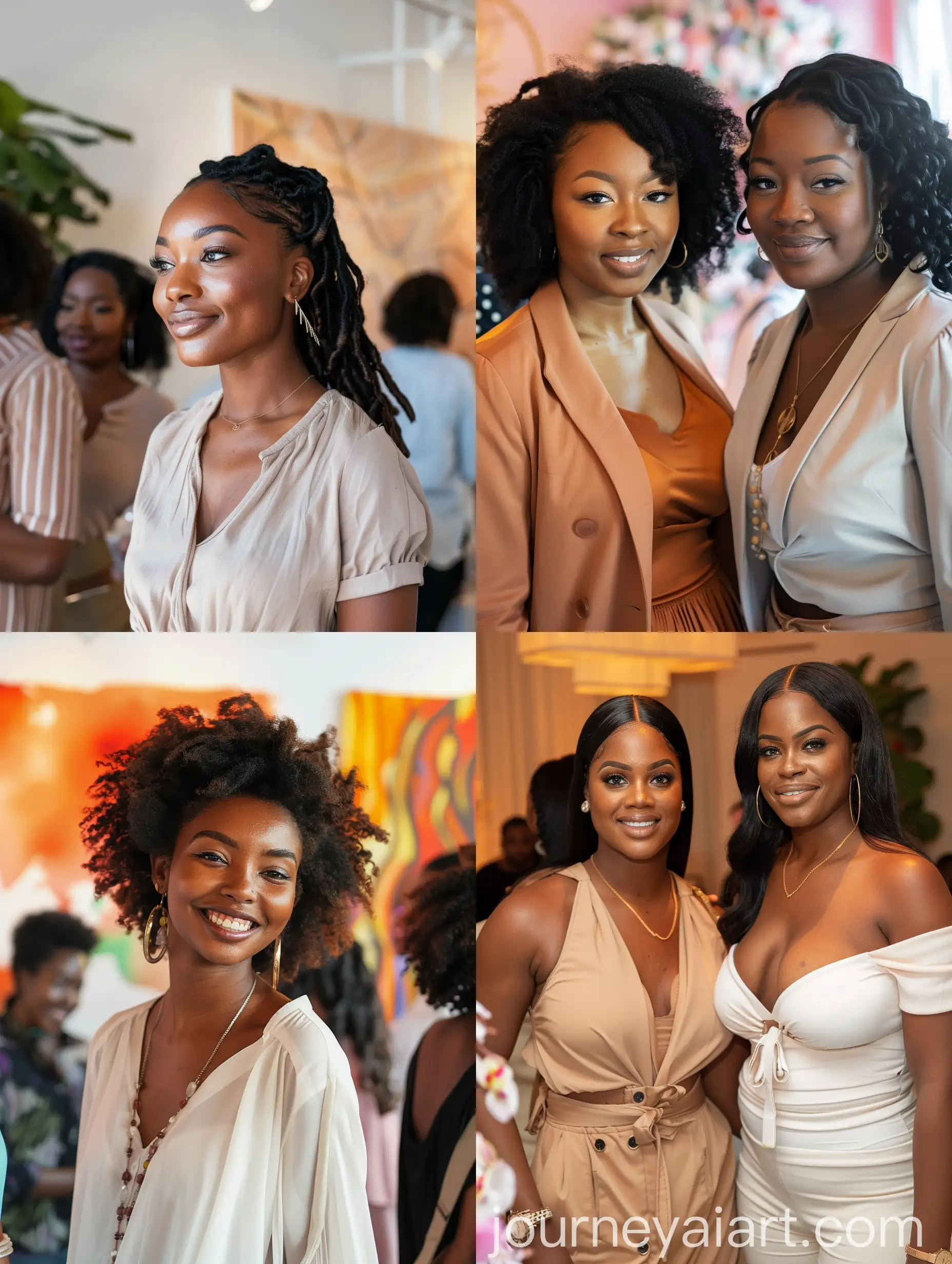 Professional-Black-Women-at-Beauty-Event-with-Casual-Clothing-and-Beautiful-Backgrounds