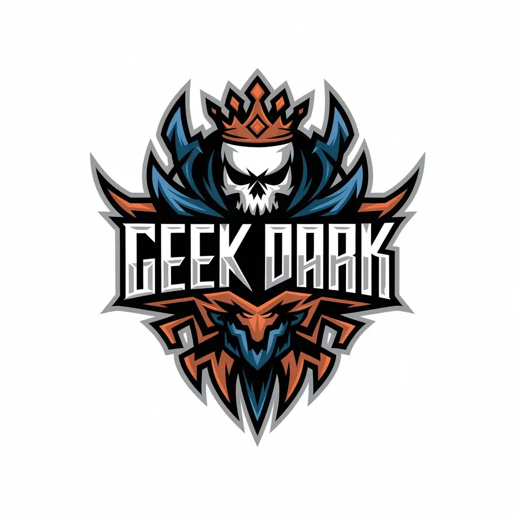 LOGO Design for Geek Dark Skull with Crown for Entertainment Industry