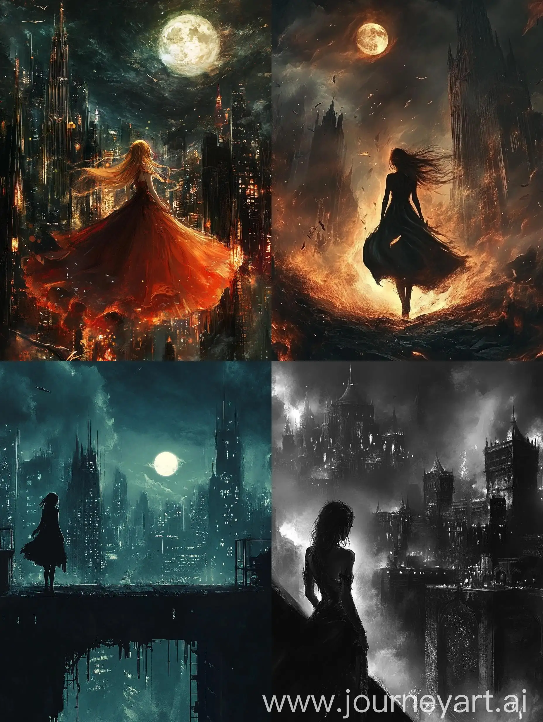 Brave-Girl-Fighting-Darkness-to-Bring-Back-the-Sun-in-a-Dark-City