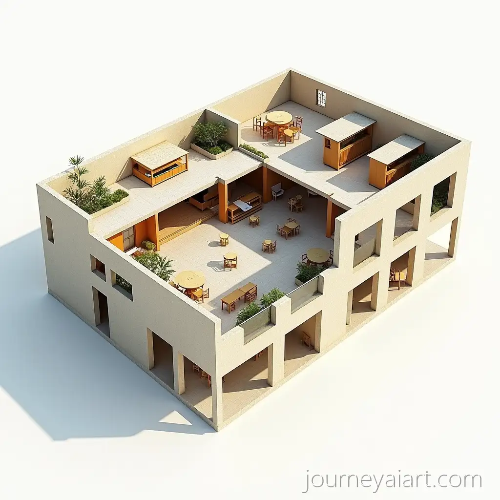 3D-Isometric-Floorplan-of-TwoStory-Primary-School-with-Rooftop-Play-Areas-in-North-Tunisia