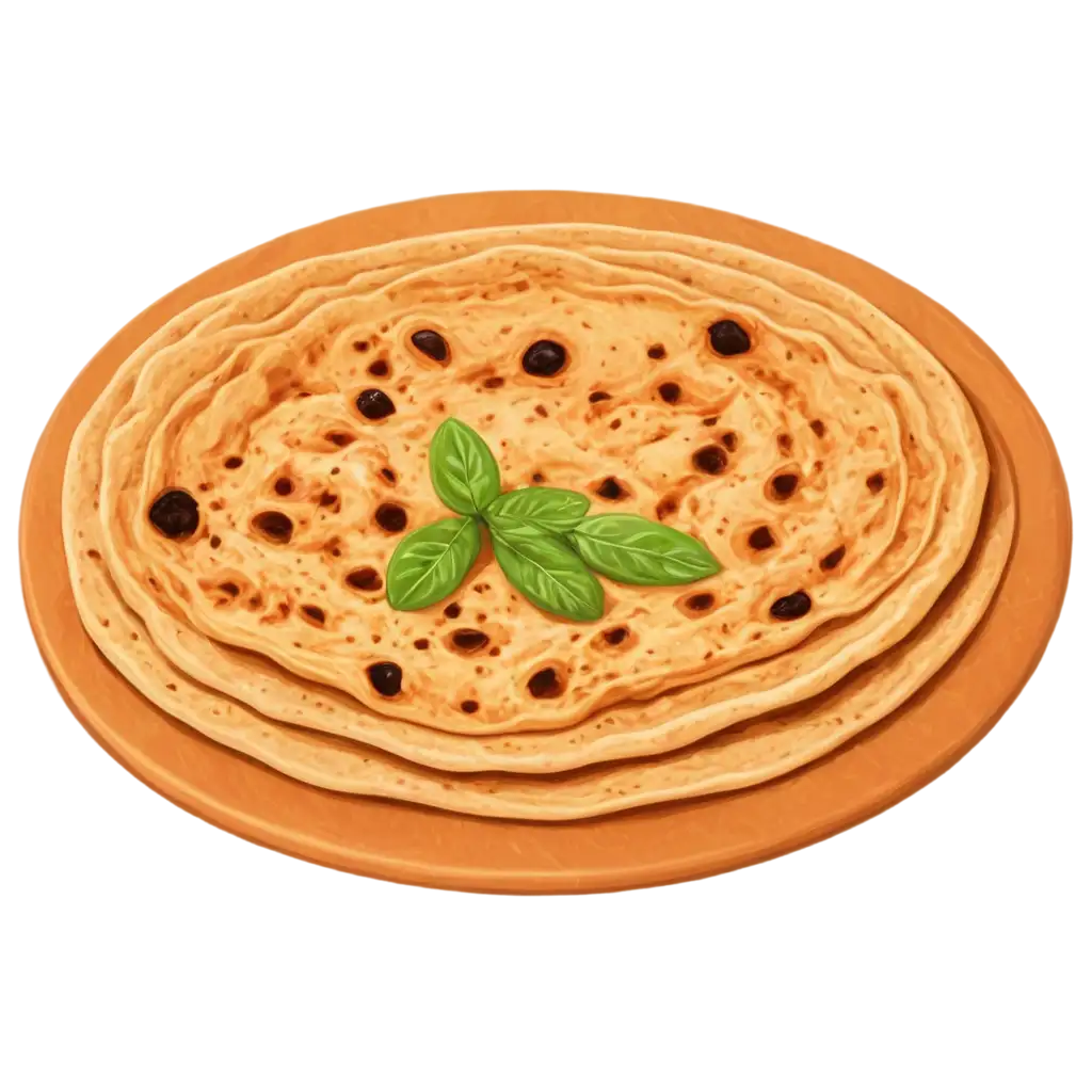 CREATE A INDIAN VECTOR PARATHA IN FRONT VIEW