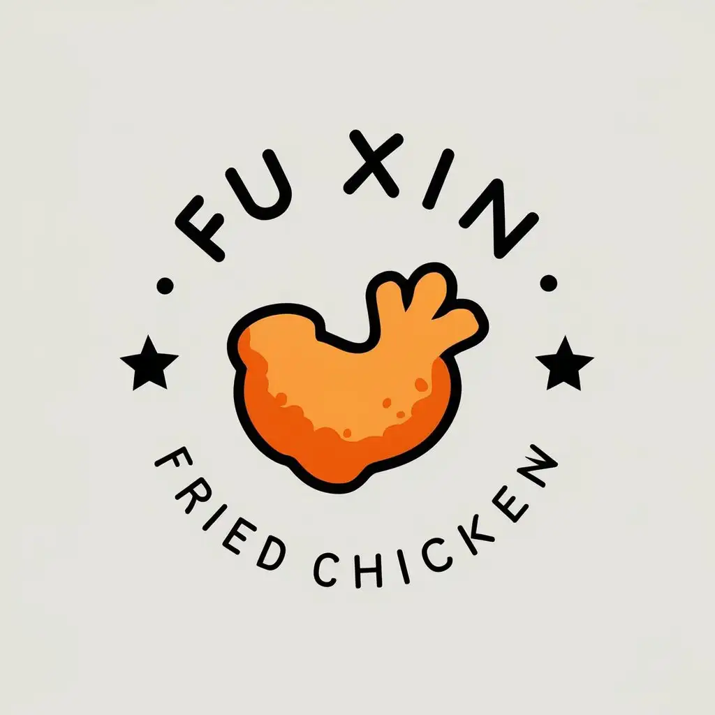 LOGO-Design-for-Fu-Xin-Vector-Fried-Chicken-Symbol-on-Clear-Background