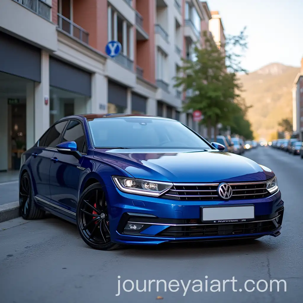 Tuned-Volkswagen-Passat-in-Blue-withAI-Image-Prompt-Expansion-GTA-Style-Customization