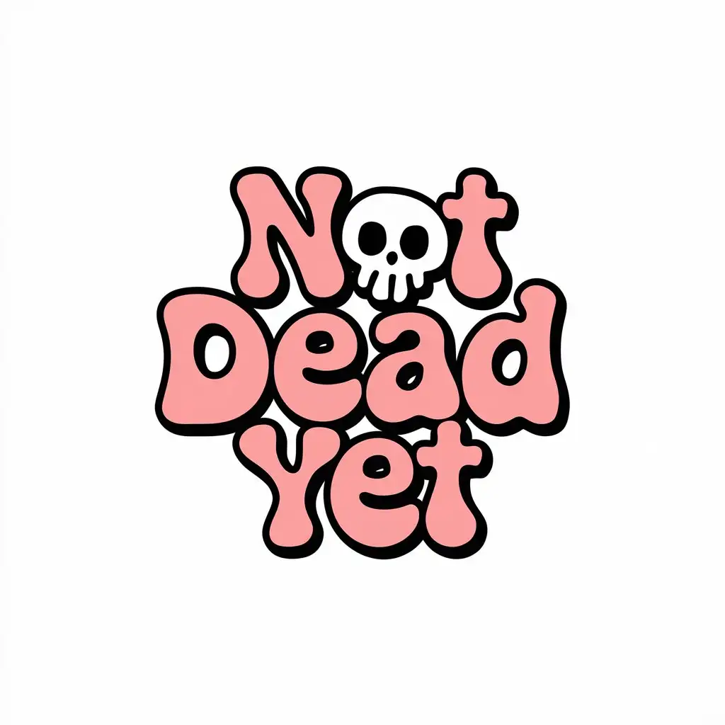 LOGO Design for Not Dead Yet Feminine Retro Font with Bright Colors and Horizontal Layout