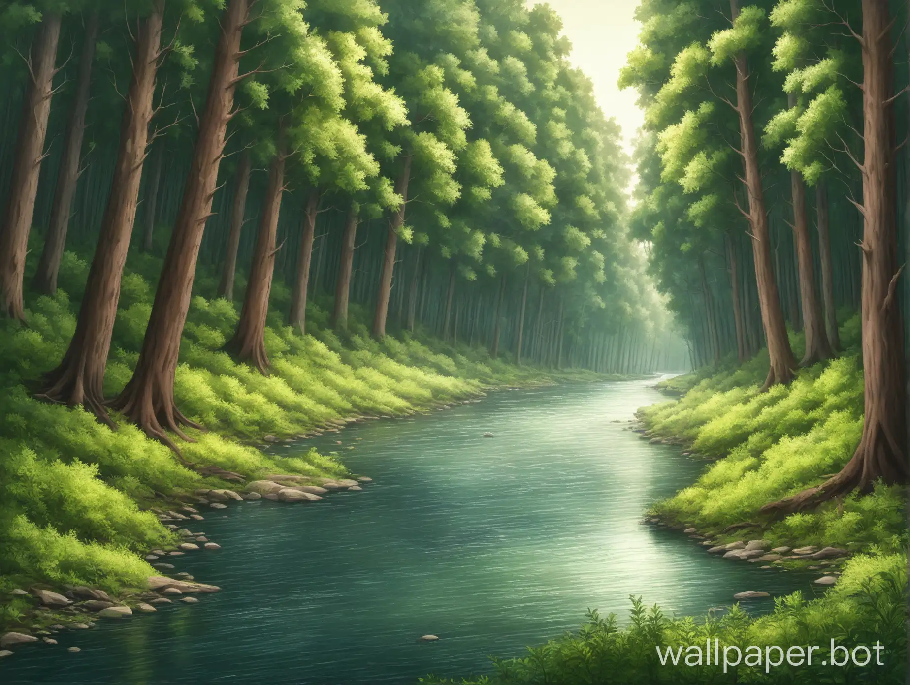 forest with river