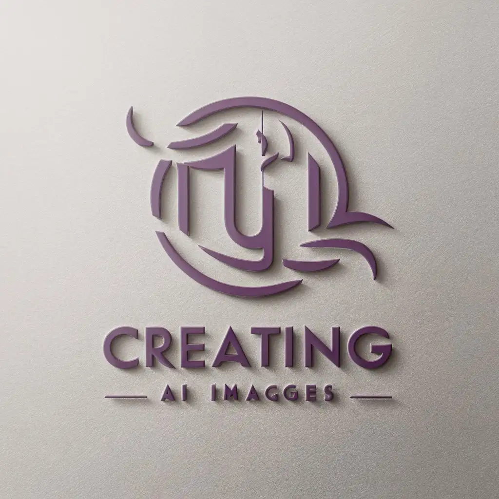 a vector logo design,with the text "creating AI images", main symbol:startup, purple, personal, unique,Moderate,be used in Internet industry,clear background