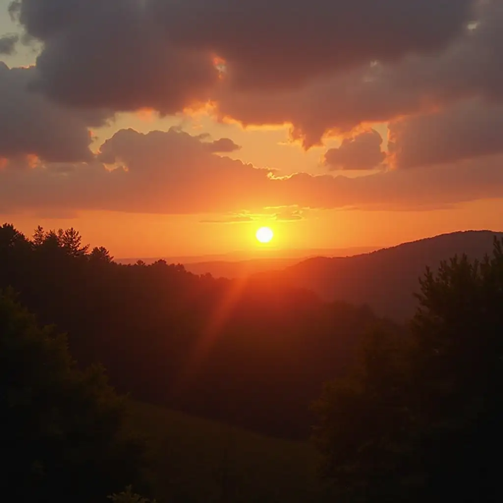 Scenic-Evening-Glow-of-a-Setting-Sun