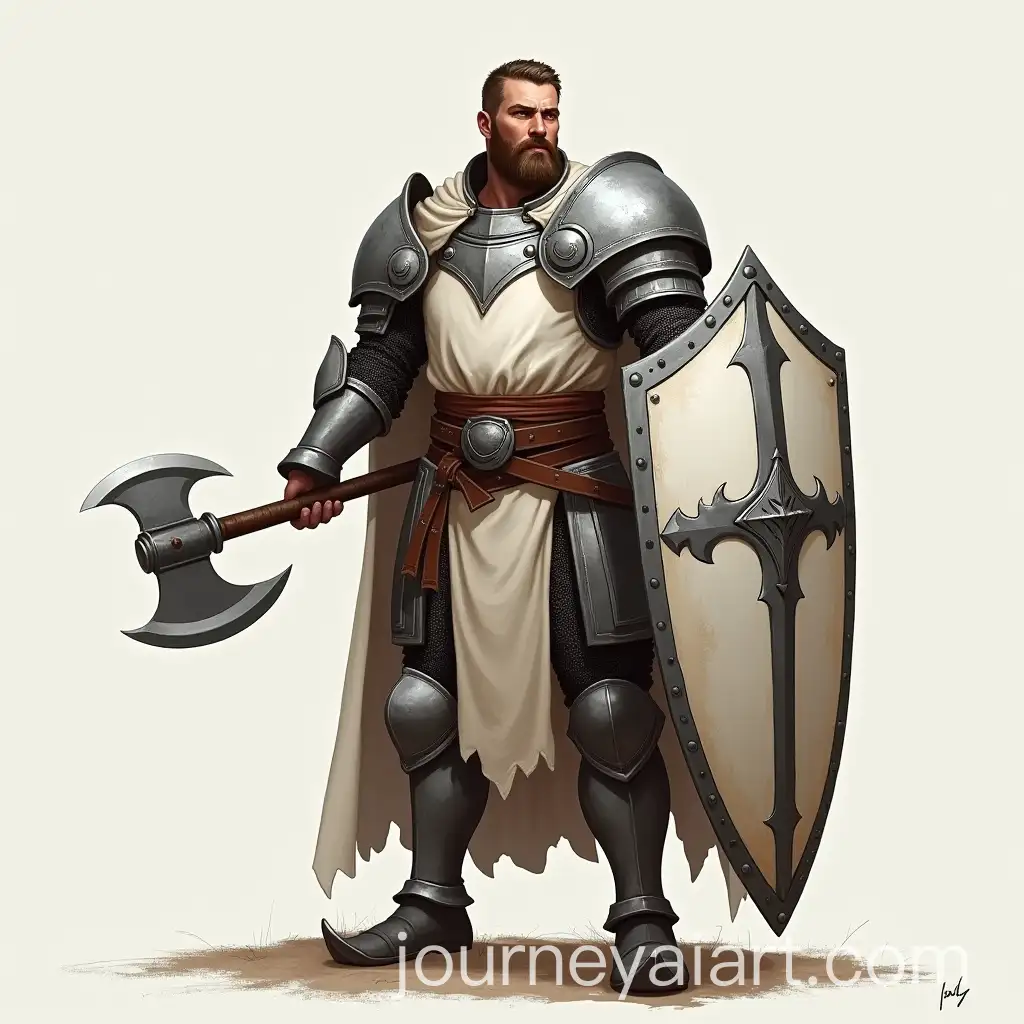 Paladin-Warrior-in-White-Heavy-Armor-with-Axe-and-Shield