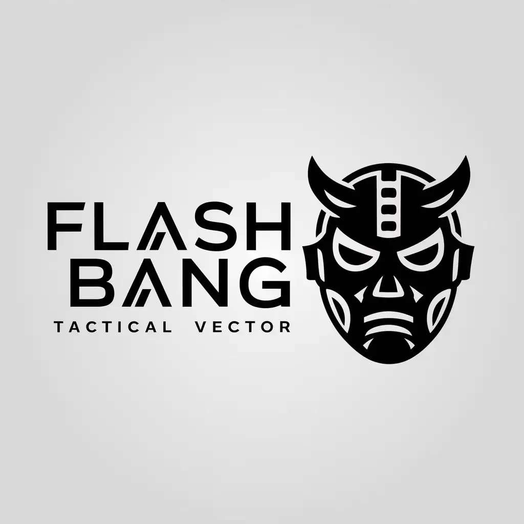 LOGO Design for FLASHBANG Tactical Bang Oni Mask with Minimalistic Style for Retail Industry