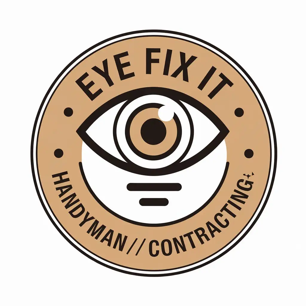 LOGO Design for Eye Fix It HandymanContracting Eye with Horizontal Lines Construction Industry