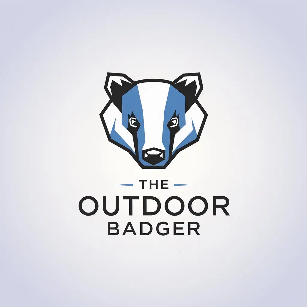 LOGO Design for The Outdoor Badger Blue Black with Concrete and Epoxy Focus