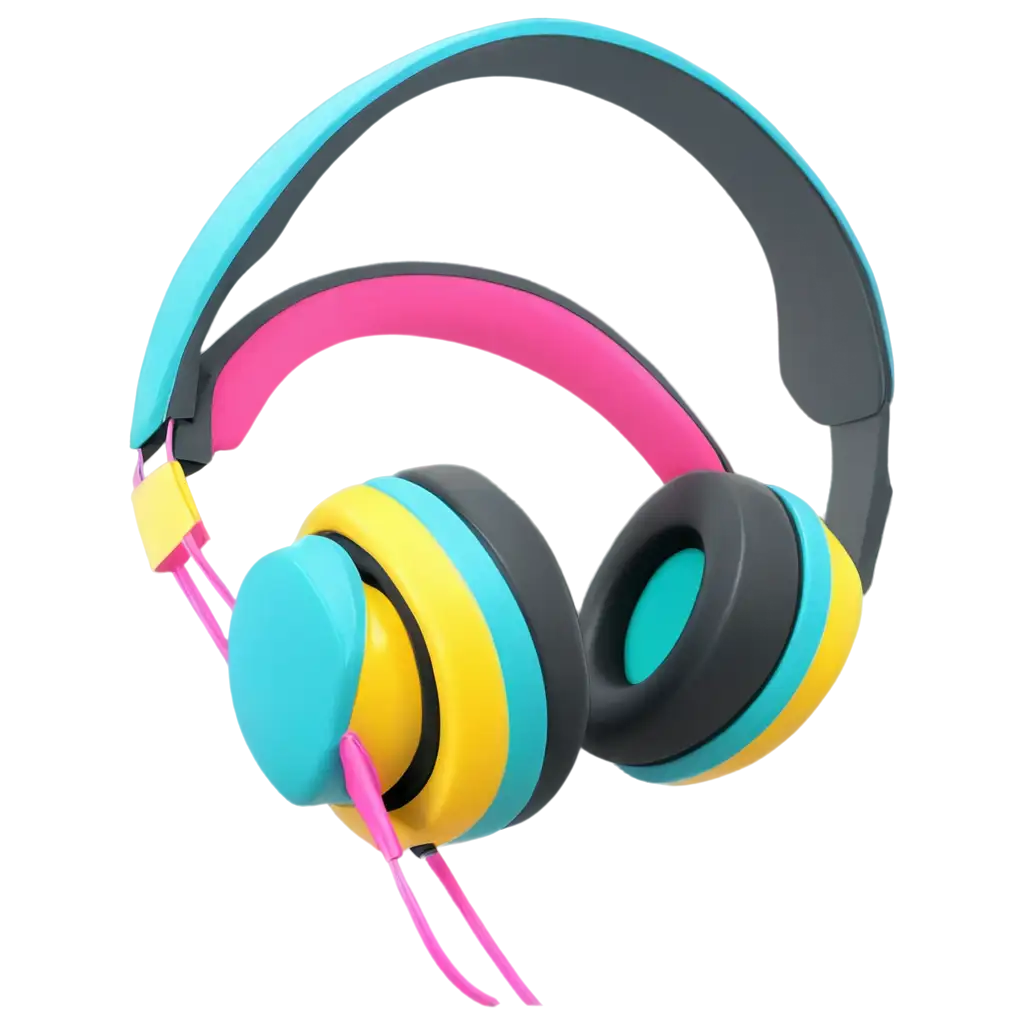 Vibrant-2D-Vector-Headset-PNG-Design-in-Light-Blue-Pink-and-Yellow