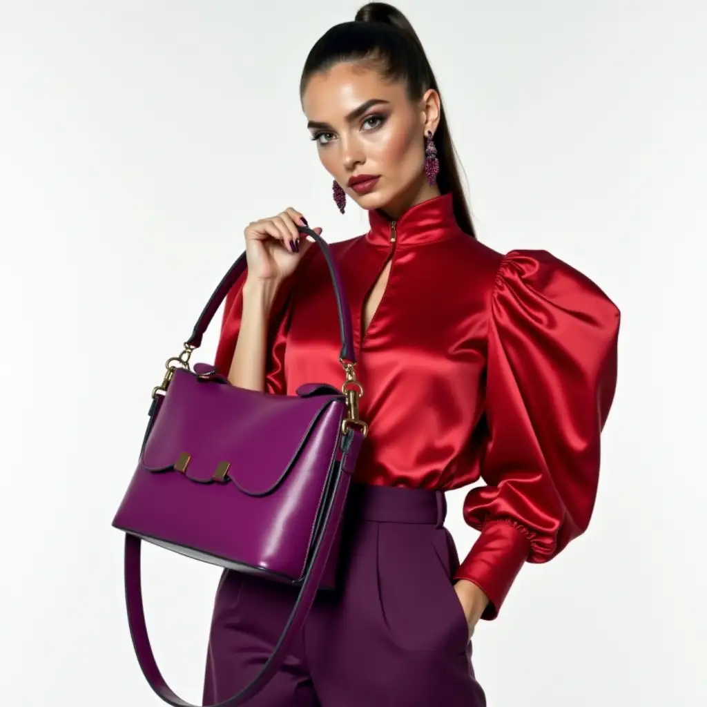 HighFashion-Model-Showcasing-a-Luxurious-Purple-Leather-Bag