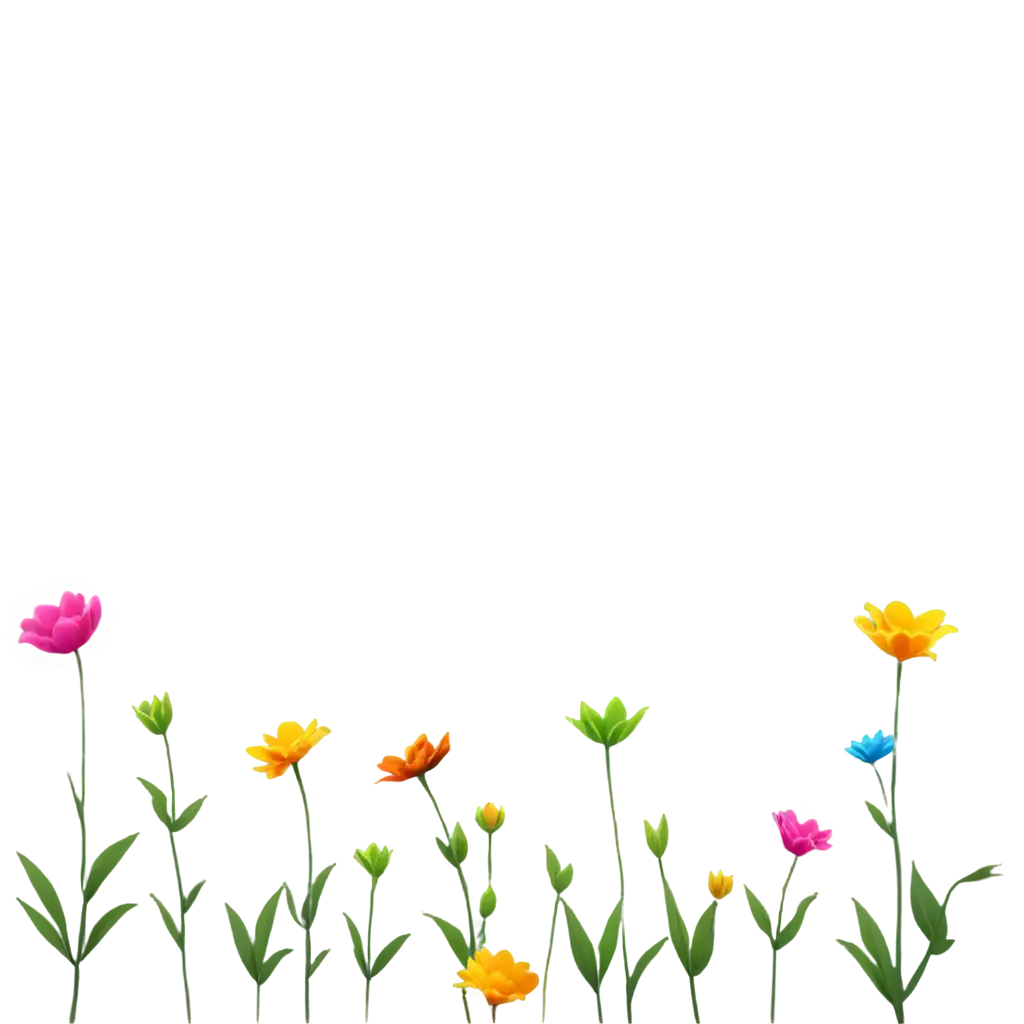 Colorful-Cartoon-Flowers-PNG-for-Photoshop-Use-HighQuality-Image-Format