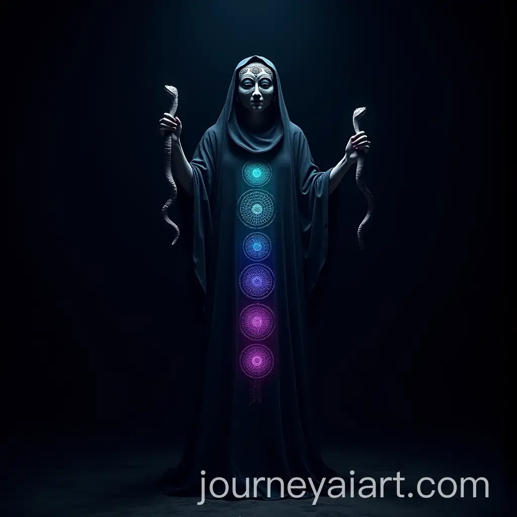 Minoan-Snake-Goddess-with-Dual-Faces-inAI-Image-Prompt-Expansion-Mystical-Darkness