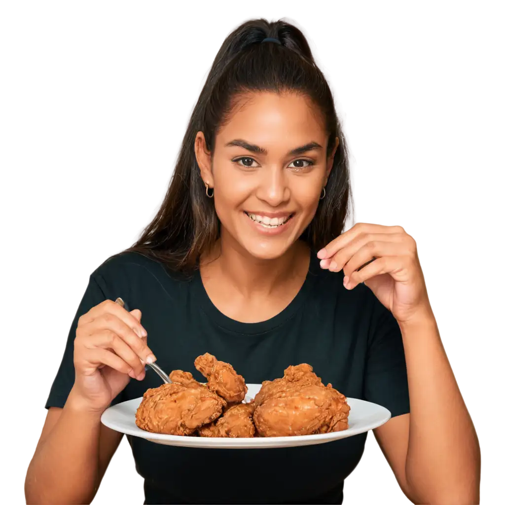 HighQuality-PNG-Image-of-Eating-Fried-Chicken-Discover-the-Crisp-Detail-and-Vibrant-Colors