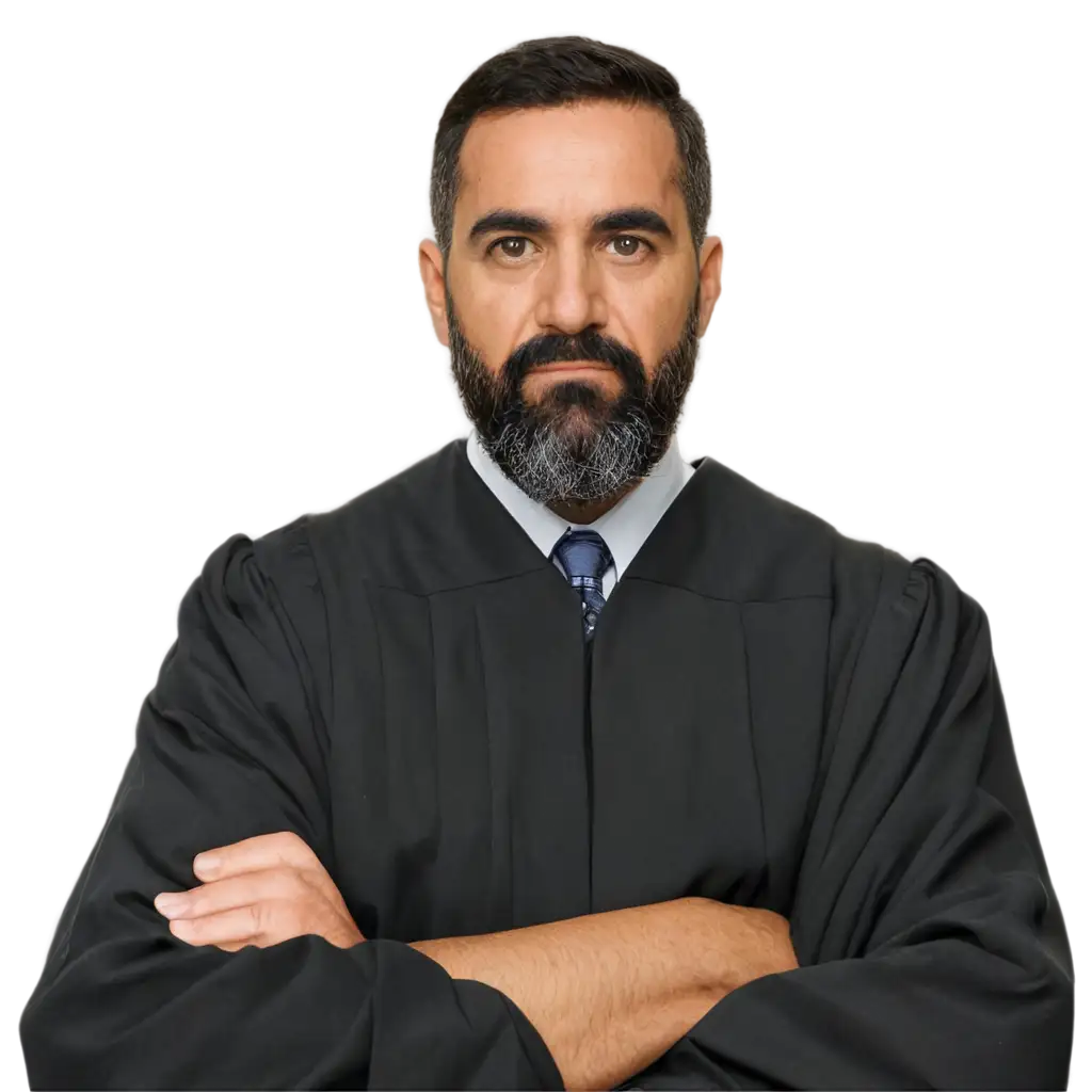 Judge-with-Black-Beard-Half-Body-PNG-HighQuality-Transparent-Image-for-Diverse-Use