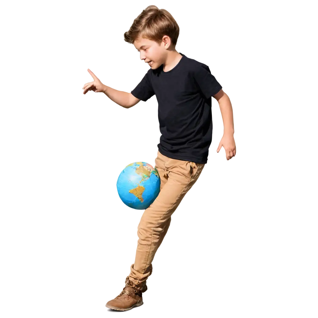 Boy-Kicking-Globe-PNG-Image-Dynamic-Illustration-of-Youthful-Activism