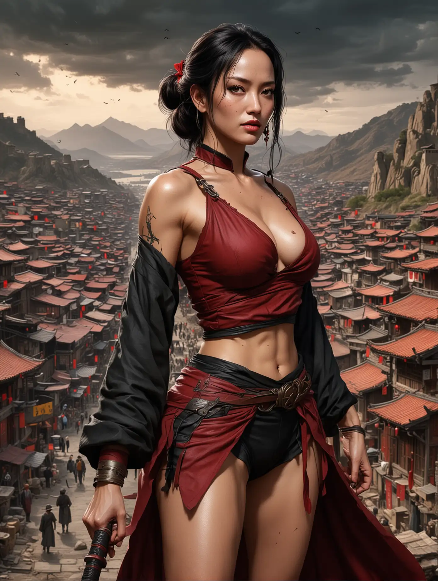 Uma-Thurman-as-Bruce-Lee-in-a-Medieval-Chinese-Town